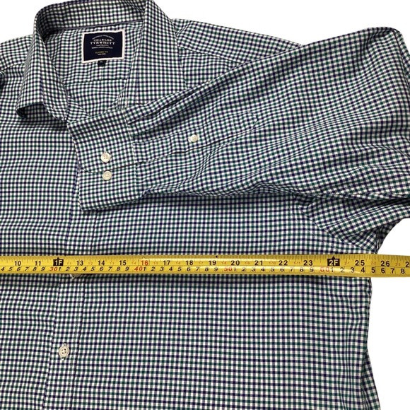 Charles Tyrwhitt‎ Mens Classic Fit Non Iron Gingham Dress Shirt XL - Picture 3 of 7